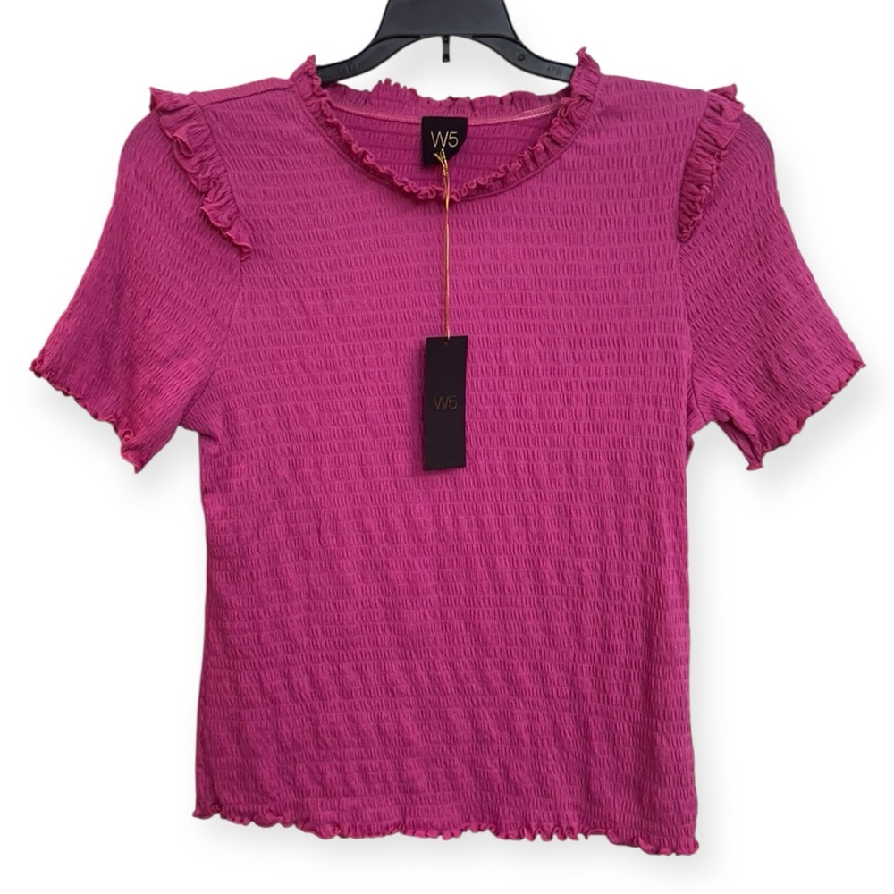 Anthropologie: W5 Women’s Pink Ruffle Blouse Size M